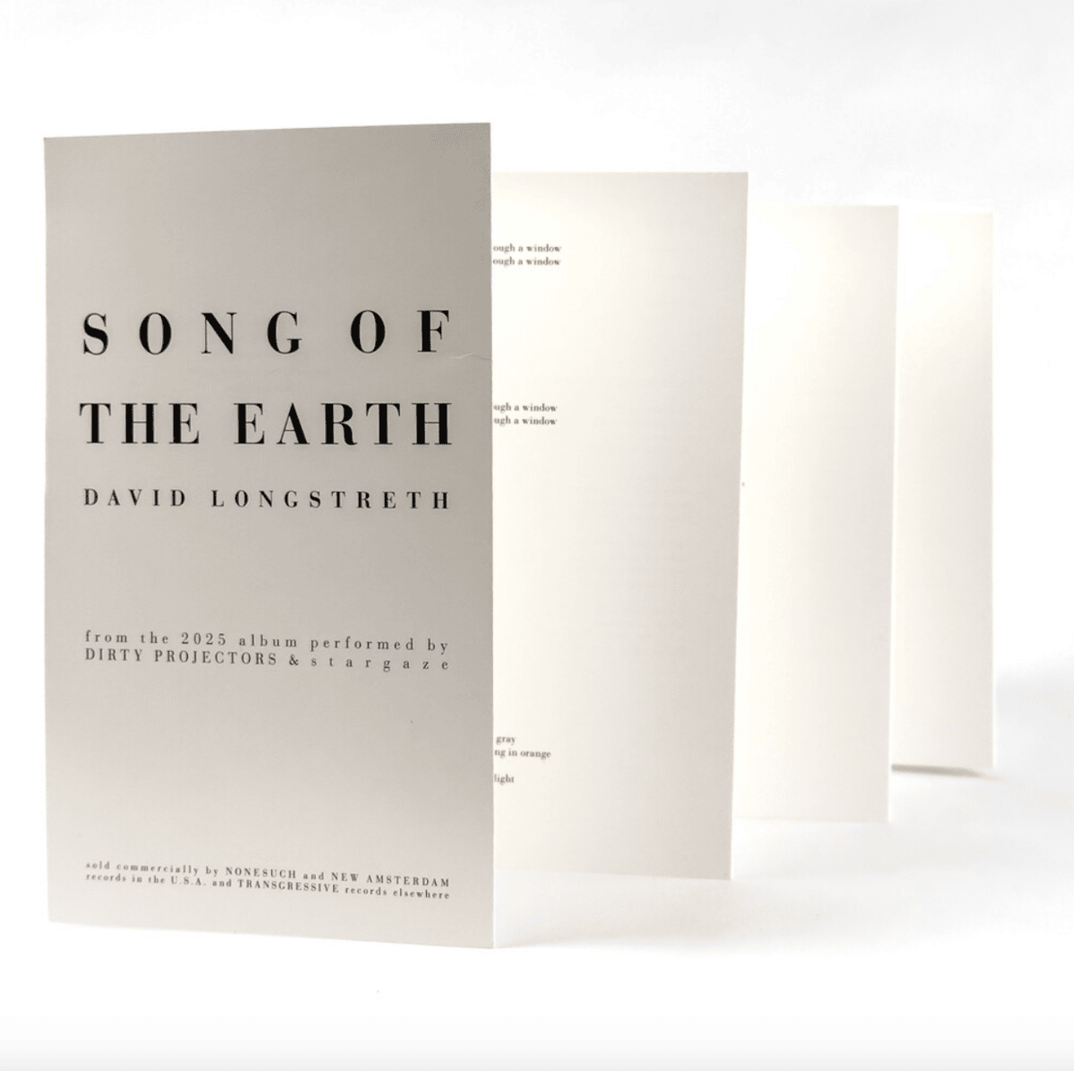 SONG OF THE EARTH - リブレット(デイブ・ロングストレス直筆サイン入り)